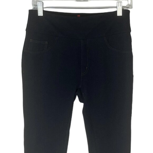 Spanx Leggings Jean Like Pull On Pants Womens Large Blue Pockets - Picture 3 of 7